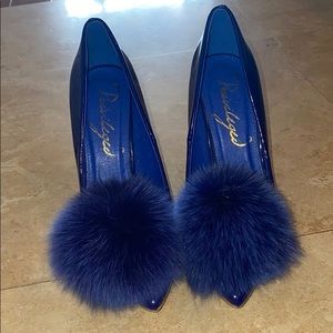 Privileged blue fluffy heel